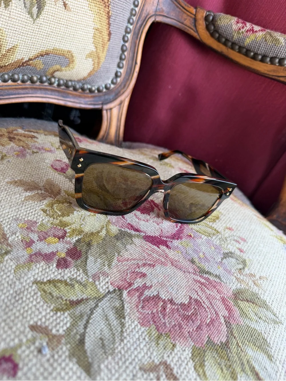 Gucci Tortoiseshell Rectangular Sunglasses - Brown Lenses